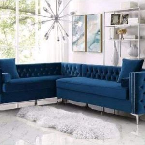 Chesterfield - L Shaped 6 Seater Velvet Couch