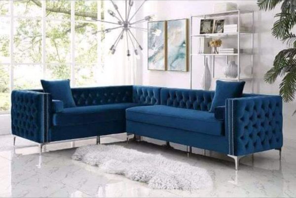 Chesterfield - L Shaped 6 Seater Velvet Couch