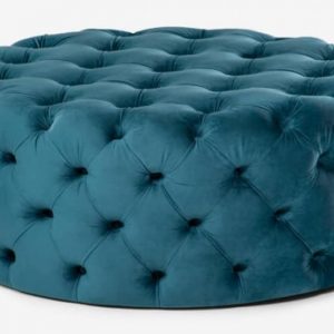 Deep Button Ottoman - Monarch Blue